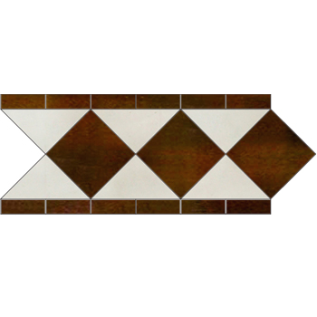 Mosaic House Moroccan tile Dfira Custom 19-1 Brown White  zellige, mosaic, zellij, border, glaze, simple, traditonal 